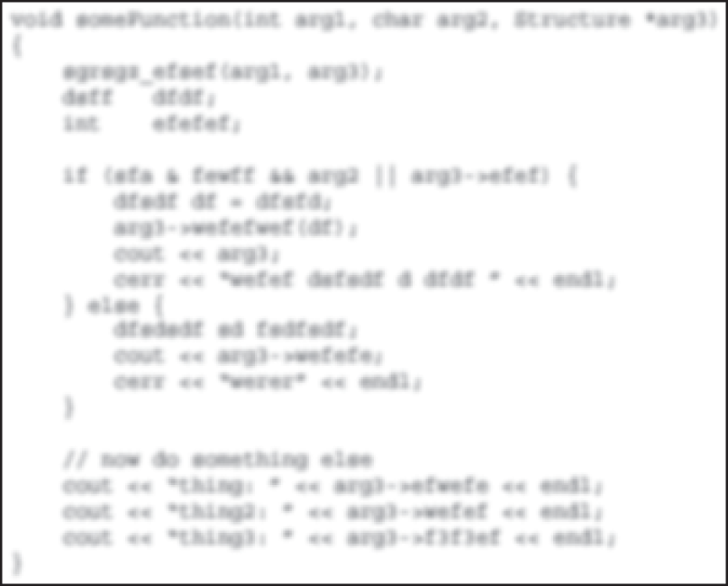 一张经过刻意模糊处理的代码截图,使你无法专注于具体内容。
